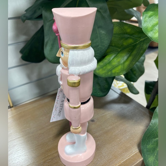 Pink Christmas Nutcracker with Staff Pastel Christmas Jingles & Joy Figure NWT - Picture 2 of 5